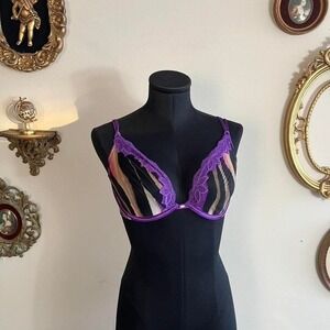 💜 NWT VINTAGE Y2K Victoria's Secret "Very Sexy" Animal Print Lace Bra